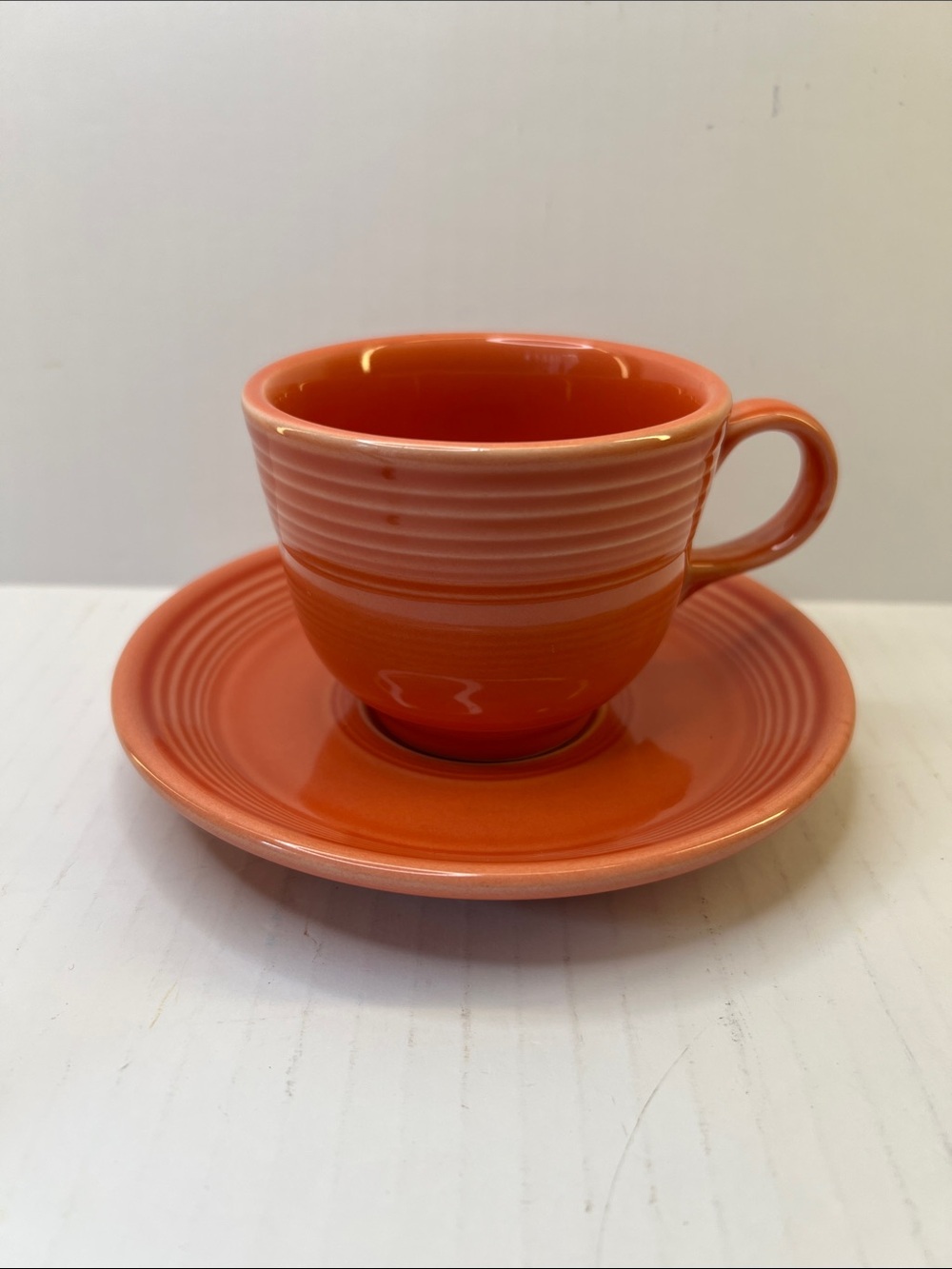 Fiesta Persimmon Ceramic Cup and Saucer